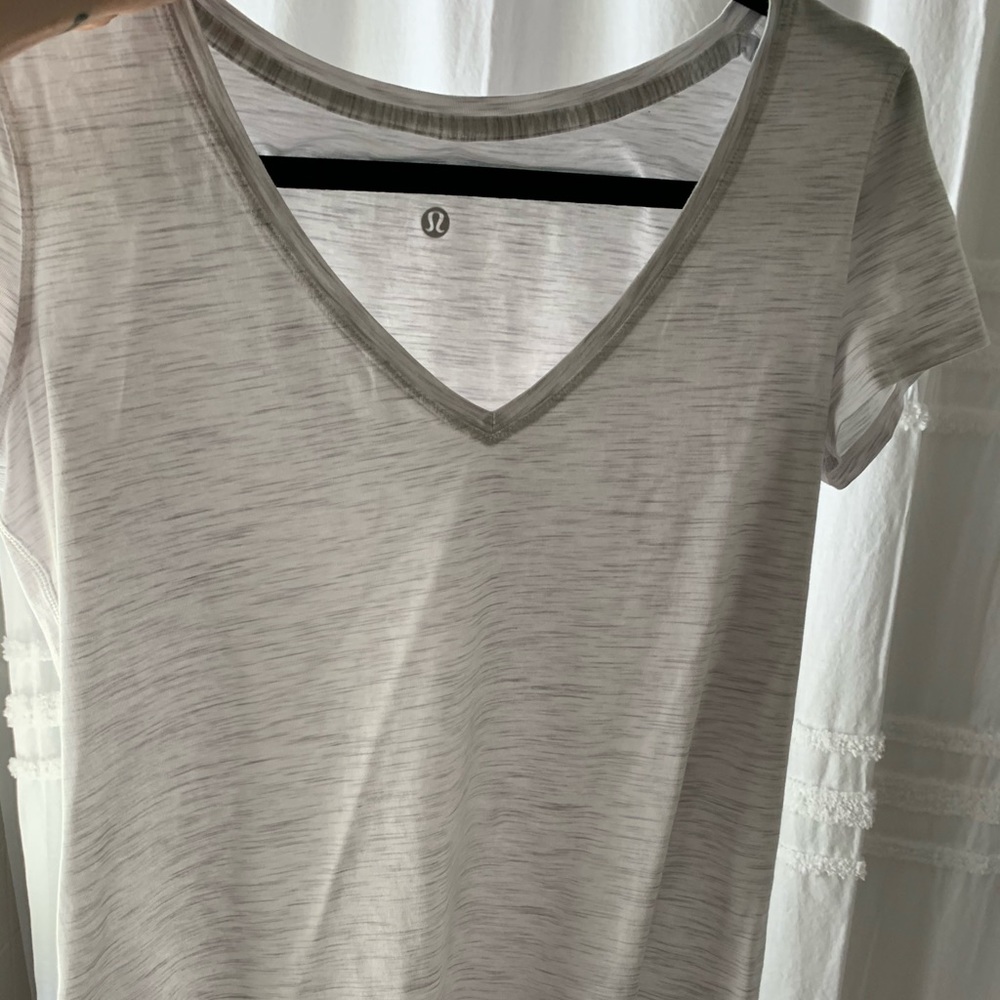 Lululemon Feathered White V Neck